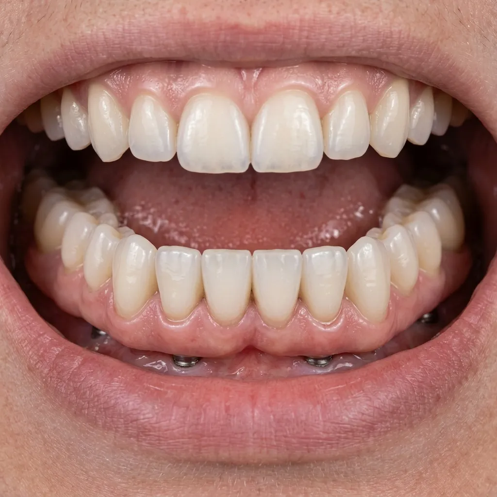 After Lower Arch — Implant-Retained Denture