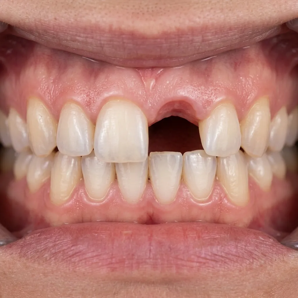 Before Single Missing Tooth — Front Gap Closure