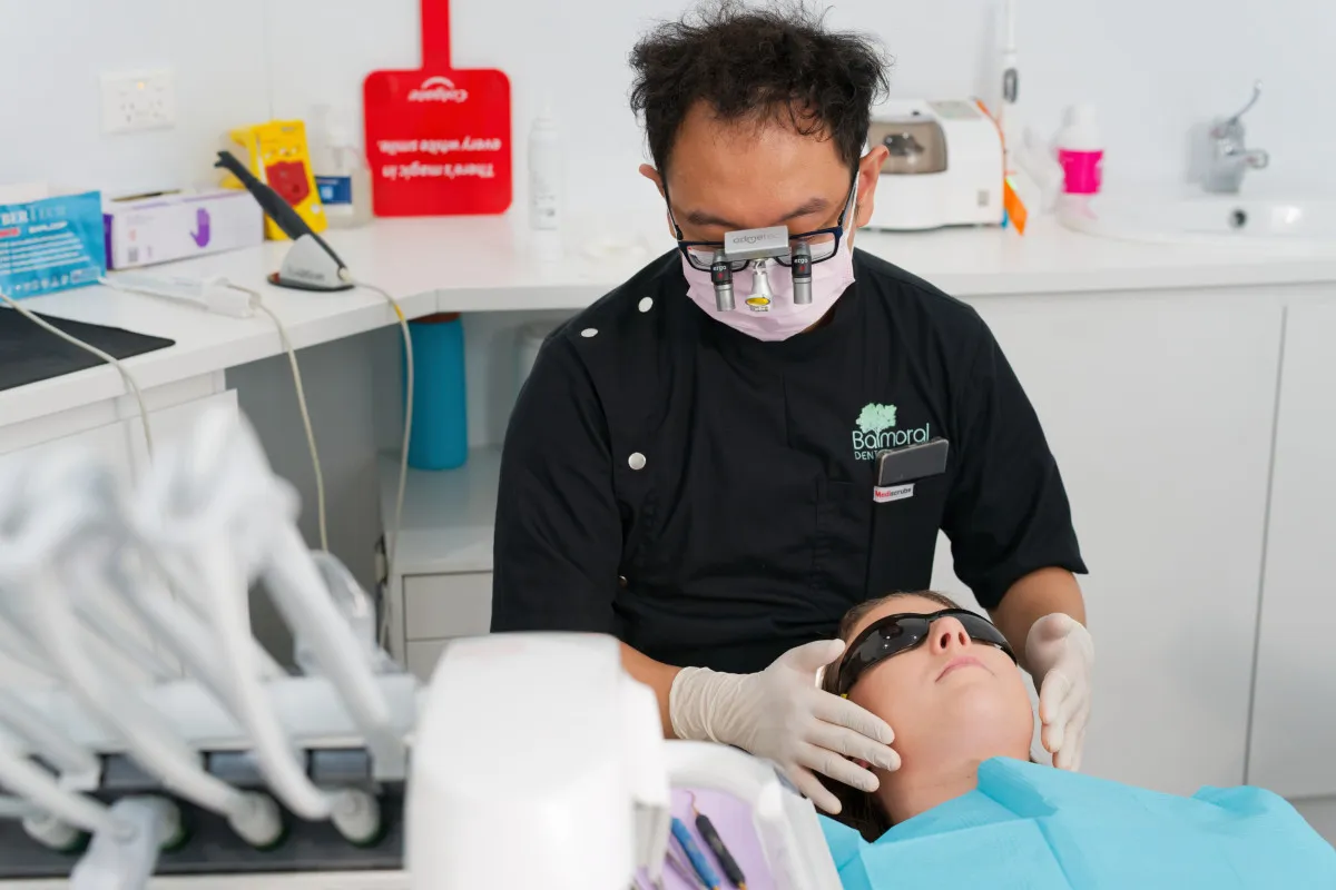 Implant treatment in progress at the Bulimba surgical suite